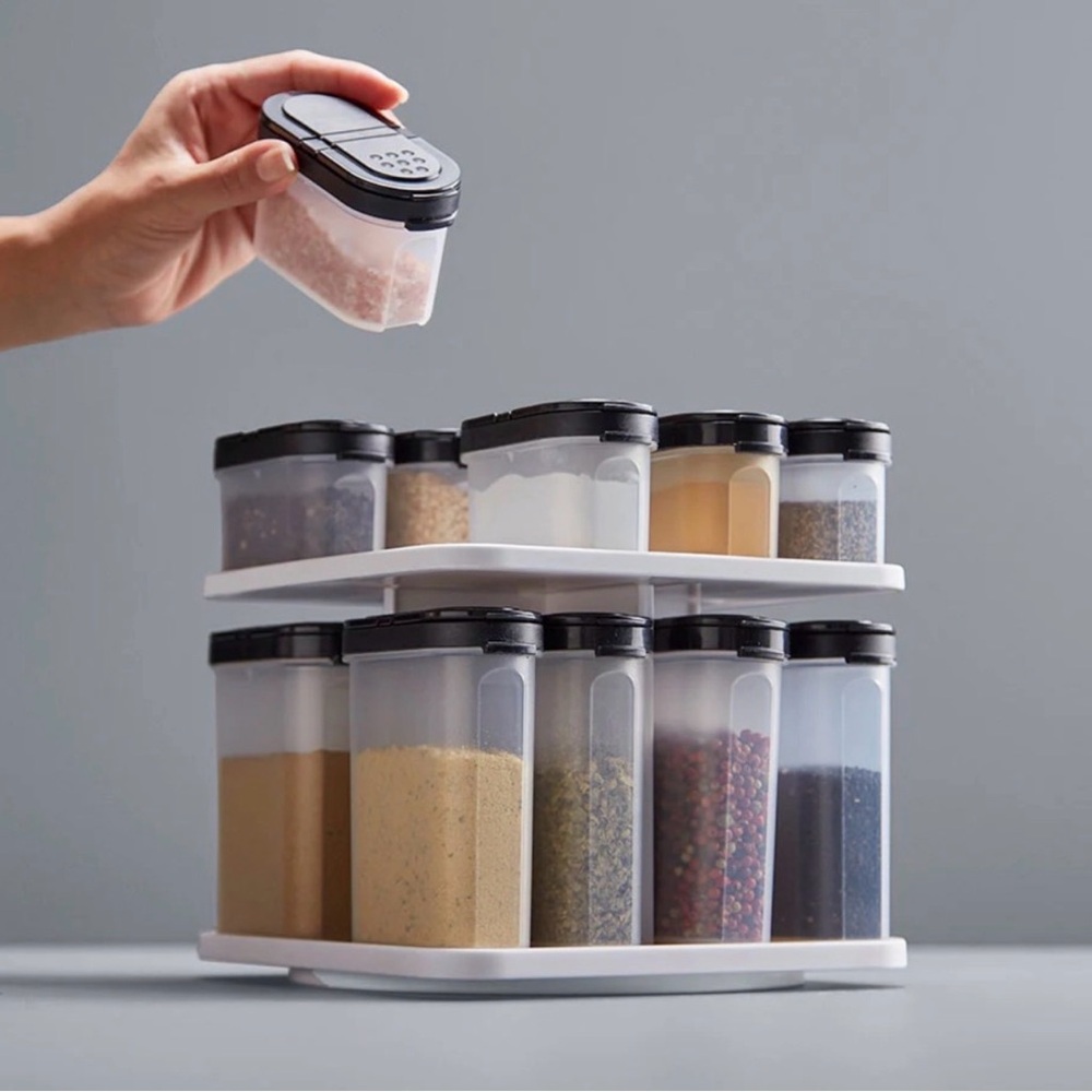 Tupperware Modular Mates Spice Set - Black & Sheer Ice